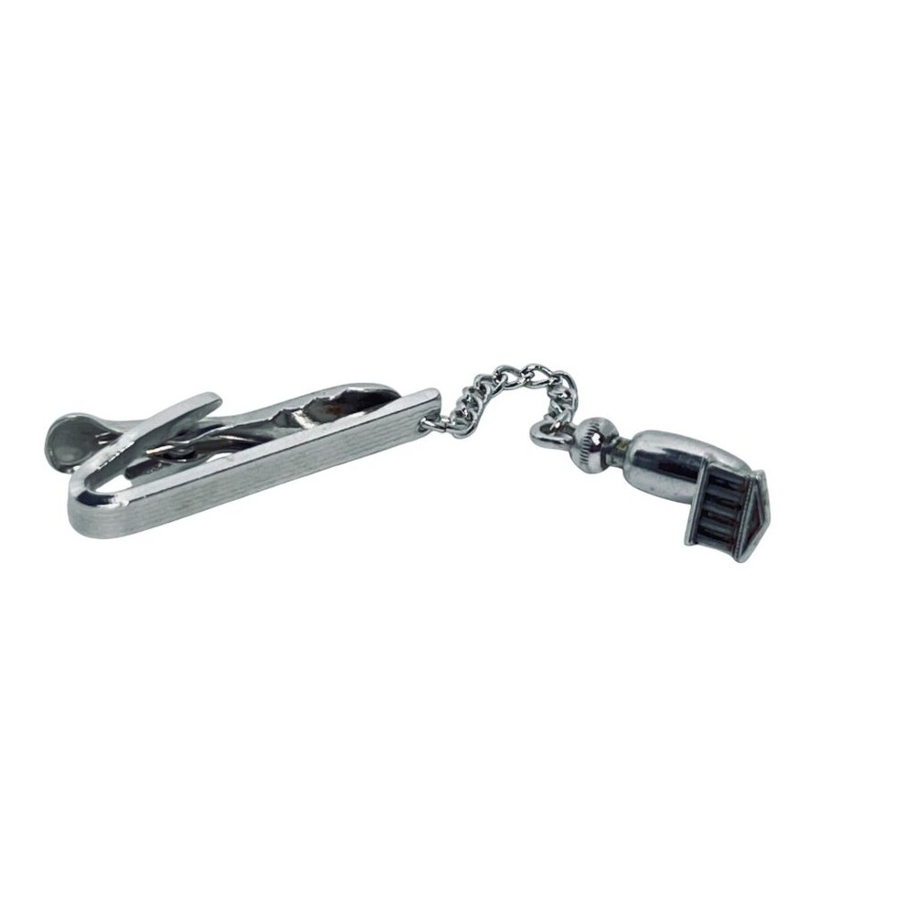 Vintage Silver Tone Hickok Tie Bar W/Lincoln Memorial Button (1297) - Picture 5 of 5
